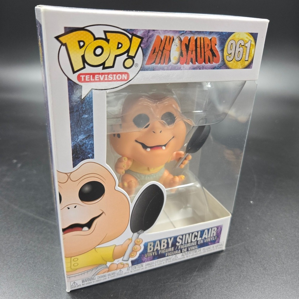 Funko Pop Television Dinosaurs Baby Sinclair 961 Vinyl Figure Frying Pan NEW